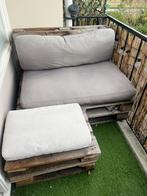 Palletbank met kussens - Loungebank, Tuin en Terras, Ophalen, Gebruikt, Hout