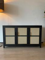 Stijlvol Zwart Dressoir met Webbing, Huis en Inrichting, Ophalen, Gebruikt, 25 tot 50 cm, 100 tot 150 cm