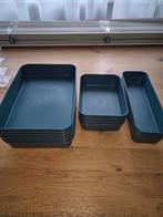Set van  blauwegroene bakjes organizers, Ophalen, Gebruikt