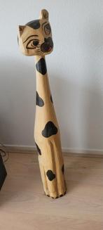 Houten kat, Antiek en Kunst, Kunst | Beelden en Houtsnijwerken, Ophalen of Verzenden