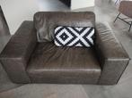 Bruin leren love seat, Ophalen, Gebruikt, Tweepersoons, Minder dan 150 cm
