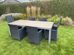 Tuinset 6 stoelen 100x220 aluminium / kunststof, Tuin en Terras, Tuinsets en Loungesets, Ophalen, Gebruikt, 6 zitplaatsen, Aluminium