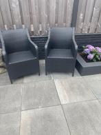 Vier WickerTuinstoelen, Tuin en Terras, Tuinsets en Loungesets, Ophalen, 4 zitplaatsen, Gebruikt, Wicker