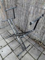 Keyboardstandaard X-frame dubbel versterkt zwart, Muziek en Instrumenten, Ophalen of Verzenden, Gebruikt