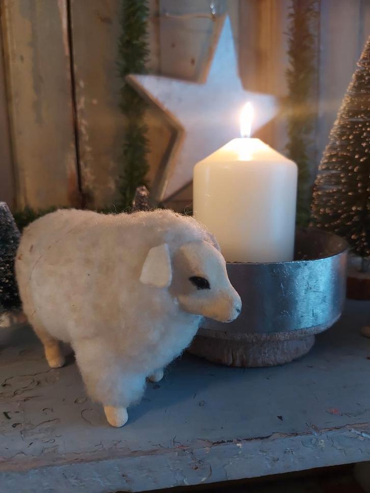 Antieke kaasmal,mal ,kerstschaap,schaap,kerst,kandelaar, Antiek en Kunst, Curiosa en Brocante, Ophalen of Verzenden