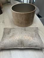 Gouden Lampenkap & Sierkussen light en living, Beige, Rond, Ophalen of Verzenden, Zo goed als nieuw