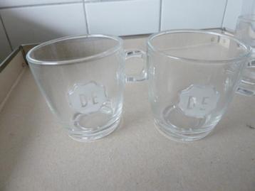D.E. Glazen Kopjes - 6 stuks beschikbaar voor biedingen
