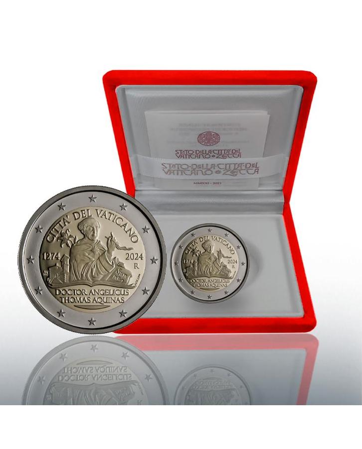 2 Euro Vaticaan 2024 - Sint Thomas van Aquino - PROOF, Postzegels en Munten, Munten | Europa | Euromunten, Losse munt, 2 euro
