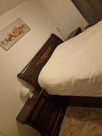 Tweepersoonsbed 180x200 cm van hout, Antiek en Kunst, Antiek | Meubels | Kasten, Ophalen of Verzenden