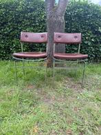 2 vintage design stoelen met chroom onderstel, Huis en Inrichting, Stoelen, Ophalen, Overige materialen, Gebruikt, Twee