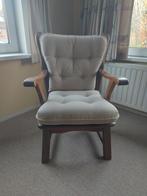 Vintage Brabant houten armfauteuil 1981, Huis en Inrichting, Stoelen, Ophalen, Zo goed als nieuw, Bruin, Eén