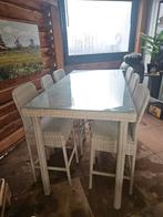 Bartafel 6 pers, Tuin en Terras, Ophalen, Zo goed als nieuw, Stoel, 6 zitplaatsen
