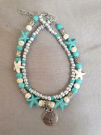 Dubbel Enkelbandje met Zeester en Bedel nieuw!, Sieraden, Tassen en Uiterlijk, Enkelbandjes en Enkelkettinkjes, Ophalen of Verzenden