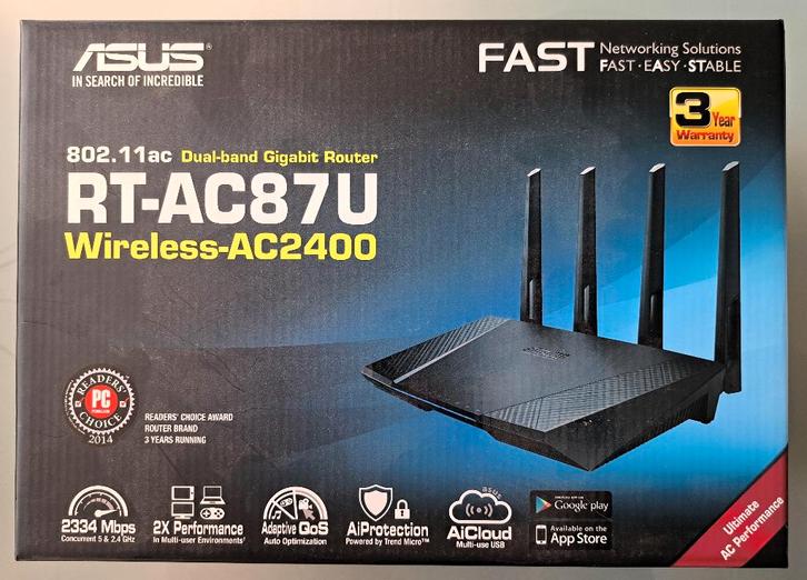 Router Asus RT-AC87U Wireless-AC2400 Dualband, Computers en Software, Routers en Modems, Zo goed als nieuw, Router, Ophalen
