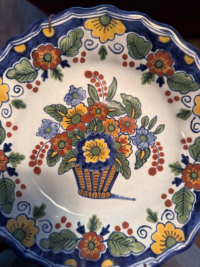 Handbeschilderd decoratief bord - Altena Workum, Antiek en Kunst, Antiek | Wandborden en Tegels, Ophalen