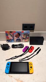 Nintendo Switch + 4 controllers en diverse spellen, Spelcomputers en Games, Ophalen, Met games, Met 2 controllers, Zo goed als nieuw