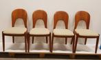 8540 Deens design eetkamerstoelen stoelen Niels Koefoed, Huis en Inrichting, Stoelen, Vier, Gebruikt, Hout, Ophalen