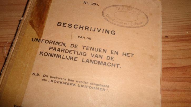 Voorschrift Uniformen 20a 1934 nl leger militair mobilisatie, Verzamelen, Militaria | Tweede Wereldoorlog, Overige soorten, Overige typen