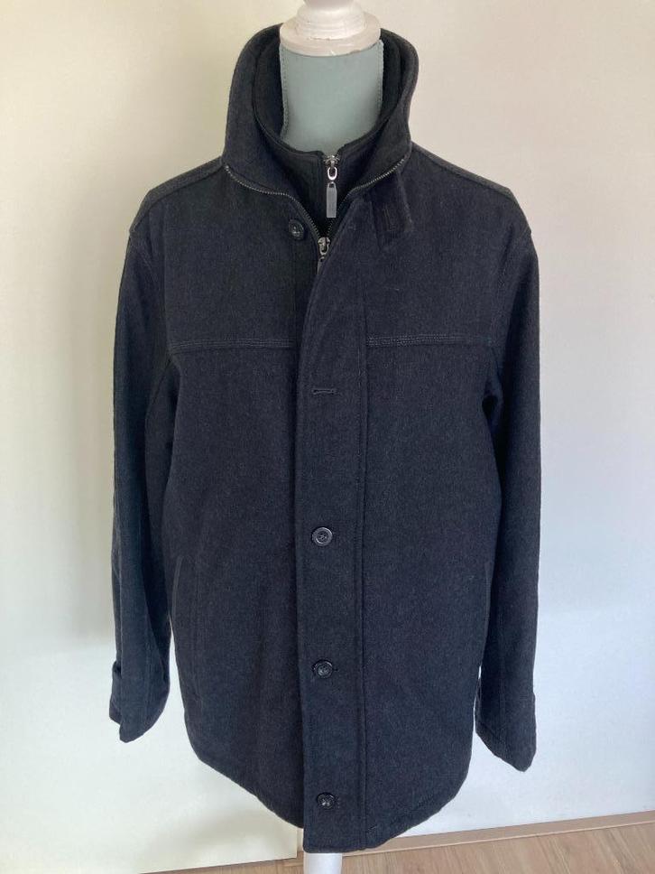 Nieuw, zwart gewatteerde wollen winterjas/jopper - Farfield, Kleding | Heren, Jassen | Winter, Nieuw, Maat 48/50 (M), Zwart, Ophalen of Verzenden