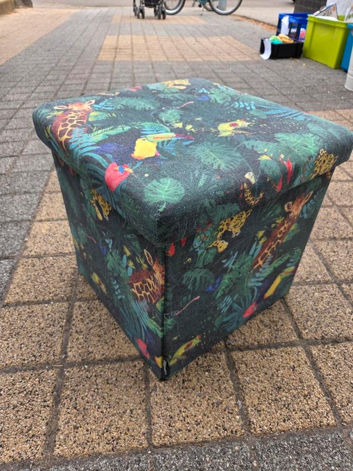 The Zoo Ottoman Tropical - Opvouwbare Opbergmand, Huis en Inrichting, Banken | Voetenbanken en Poefen, Zo goed als nieuw, Minder dan 50 cm