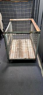 ijzeren gitterbox met nieuwe houten bodem i.z.g.staat., Doe-het-zelf en Verbouw, Ophalen, Gebruikt, Eiken, 50 mm of meer