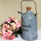 Prachtige grijs gewolkte emaille petroleumkan 3 liter, Antiek en Kunst, Antiek | Emaille, Ophalen of Verzenden