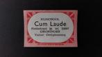 Luciferetiket Groningen Rijschool Cum Laude, Verzenden, Zo goed als nieuw, Luciferdoosjes of -merken
