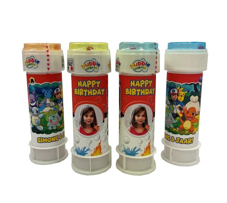 Pokemon bellenblaas traktatie met naam & foto van uw kind, Kinderen en Baby's, Speelgoed | Buiten | Los speelgoed, Nieuw, Ophalen of Verzenden