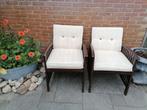 2 heerlijke  teak houten lounge stoelen met kussens, Teakhout, Zo goed als nieuw, Stoel, Ophalen