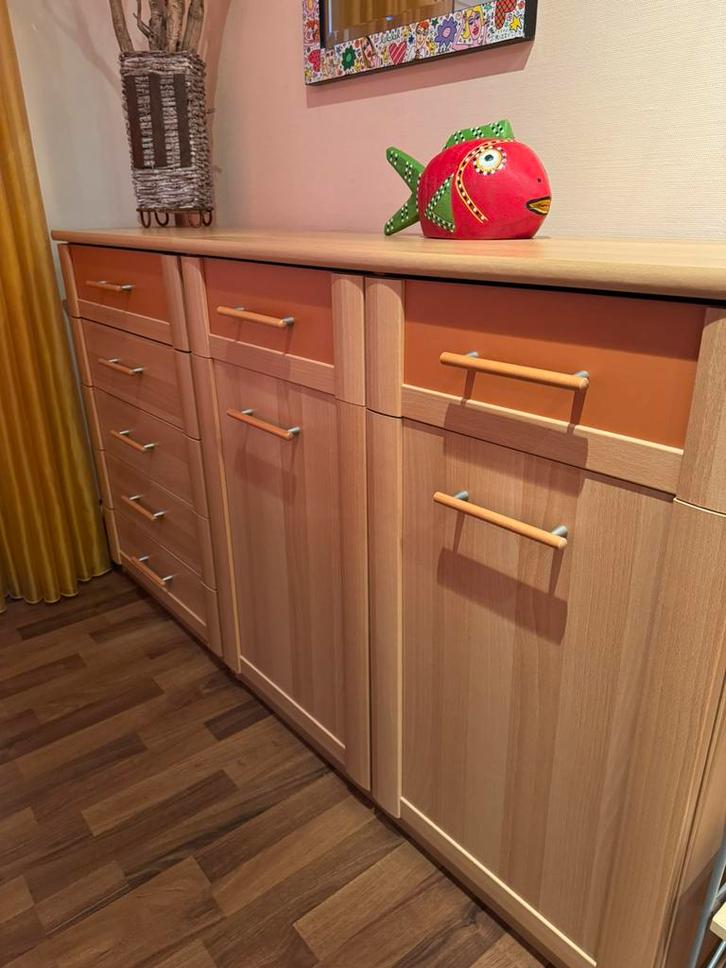 Kasten tienerkamer beukenfineer, Huis en Inrichting, Kasten | Dressoirs, Gebruikt, 25 tot 50 cm, Met lade(s), Met deur(en), Met plank(en)