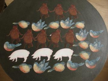 0870 - WALLIES / DECORATIES – VOGELS / VARKENS/ BEREN beschikbaar voor biedingen