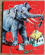 TOM TAS. Jigsaw puzzel. Olifant. 16 pieces. Ca 1960., 10 tot 50 stukjes, Van hout, 4 tot 6 jaar, Gebruikt