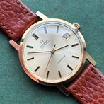 Omega Genève automatic vintage horloge in 14k massief goud., Sieraden, Tassen en Uiterlijk, Horloges | Heren, Ophalen, Goud, Leer