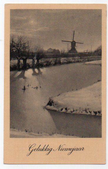 Gelukkig Nieuwjaar 1946 met molen, Verzamelen, Ansichtkaarten | Themakaarten, Gelopen, 1940 tot 1960, Feest(dag), Ophalen