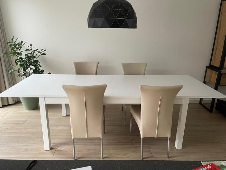 Ikea Bjursta uitschuifbare eettafel wit 175/217,5/260 x 95, Huis en Inrichting, Tafels | Eettafels, Gebruikt, 50 tot 100 cm, 150 tot 200 cm