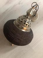 Vintage hanglamp met metalen details, Huis en Inrichting, Lampen | Hanglampen, Ophalen, Gebruikt, Metaal, Minder dan 50 cm