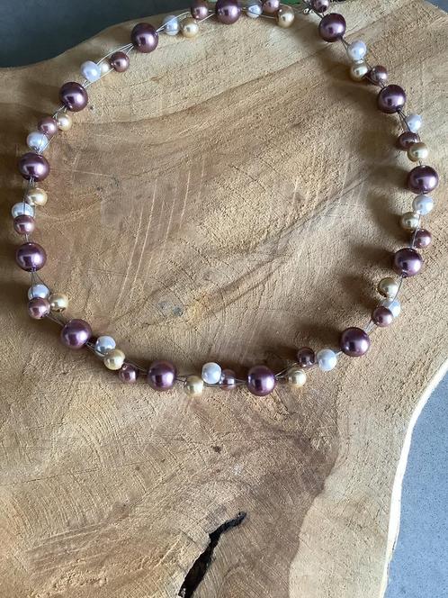 Nieuw! taupe kleurige ketting, Sieraden, Tassen en Uiterlijk, Kettingen, Nieuw, Verstelbaar, Ophalen of Verzenden