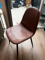 2x stoel | grijs en cognac, Huis en Inrichting, Stoelen, Ophalen, Overige materialen, Gebruikt, Twee