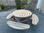 Ronde Picknicktafel - Ideaal voor Tuin & Gezelligheid, Tuin en Terras, Picknicktafels, Gebruikt, Rond, Hout, Ophalen