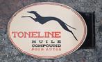 Toneline huile compound vintage emaillen reclame bord, Ophalen of Verzenden, Gebruikt, Reclamebord