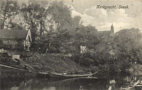 Kerkgracht, Sneek. - 1921 gelopen, Verzamelen, Ansichtkaarten | Nederland, Gelopen, Utrecht, 1920 tot 1940, Ophalen of Verzenden