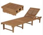 Ligstoel tuinstoel ligbed hardhout hout GRATIS VERZENDING!, Verzenden, Nieuw, Aluminium, Verstelbaar