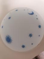 Twee plafondlampen en een tafellampje., Huis en Inrichting, Lampen | Plafondlampen, Ophalen, Zo goed als nieuw, Glas