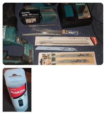 Makita 18v dhr243 klop/br hamer+(2e kop)&reciprozaag"djr 187 beschikbaar voor biedingen