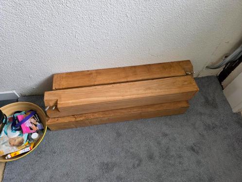 4 Massief Teakhouten Tafelpoten, Huis en Inrichting, Tafelonderdelen, Gebruikt, Tafelpoot, 50 tot 100 cm, Minder dan 50 cm, Vierkant