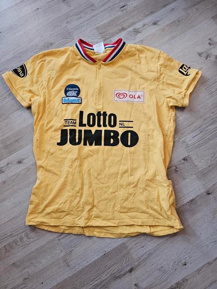 Geel Lotto Jumbo Wielershirt - Joop Zoetemelk L/XL, Sport en Fitness, Wielrennen, Gebruikt, Helm, Ophalen of Verzenden