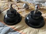 5 industriële zwarte hanglampen met fitting, Ophalen of Verzenden, Gebruikt, Minder dan 50 cm