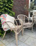 4 Rieten Tuinstoelen - Landelijke Stijl, Ophalen, Gebruikt, Riet of Rotan, Vier