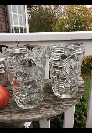 Kristallen vazen v. glasfabriek Fidenza Vitraria Italië glas beschikbaar voor biedingen