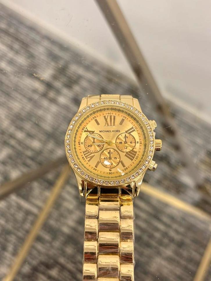 Michael Kors Gouden Horloge, Sieraden, Tassen en Uiterlijk, Horloges | Heren, Zo goed als nieuw, Polshorloge, Overige merken, Goud